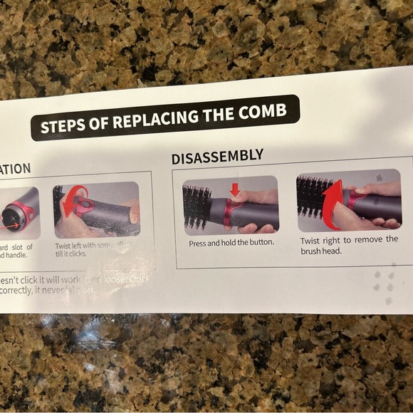 Hair Dryer Brush with 3 Attachments and Accessories - Picture 13 of 15